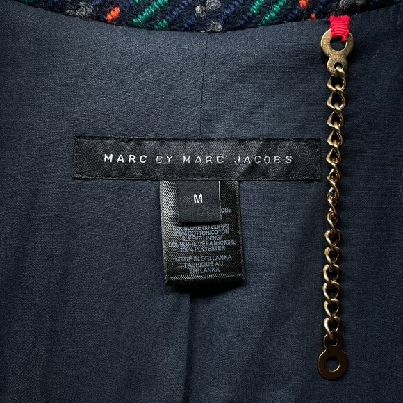 Marc by Marc Jacobs Plaid Checkered Wool Blend Coat Double Breasted Medium - Picture 10 of 13